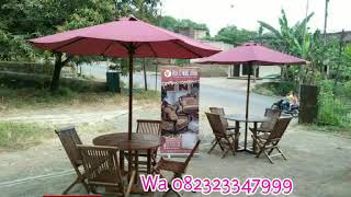 Meja payung taman, meja tenda payung, kain meja payung, kursi cafe, meja cafe, kursi taman terbaru,