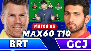 BRT vs GCJ DREAM11 TEAM , Brt vs Gcj t10 Dream11 team prediction today match