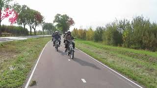 17 oktober vertrek bij Kees v.d.Sluijs Bleiswijk brommer tour naar Nieuw Vennep 30 brommers.