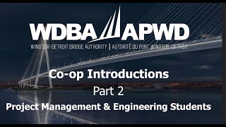 WDBA Co-op Introductions - Project Management & Engineering students