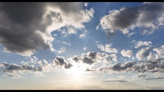 Blue sky - clouds - meditation - horizon - DJI mini 4 PRO - rotation / obloha , mraky