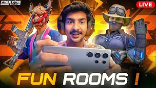 FUN ROOMS👑WITH ALL😍 || HAPPY DIWALI TO ALL🔥 || FREE FIRE LIVE IN TELUGU