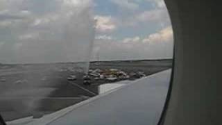 Emirates A380 Inaugural Flight To JFK Water Cannon Salute