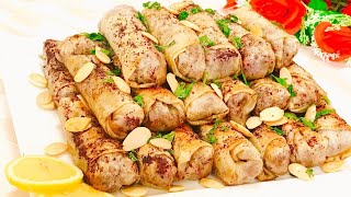 مسخن رول بخبز الصاج رولات المسخن الشهية بالدجاج طبق سهل و مميز على سفرتك Al-Msakhan Rolls