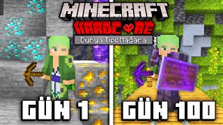 Minecraft Hardcore'da MAĞARA Dünyasında 100 Gün Hayatta Kalmak...