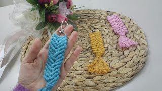 Makrome Anahtarlık Yapımı 🌸  Macrame Keychain 🌸DIY