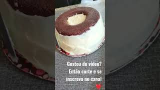 Decoração de um bolo caseiro  ❤️ bolo de Ninho e chocolate #shortsviral #bolo #confeitaria