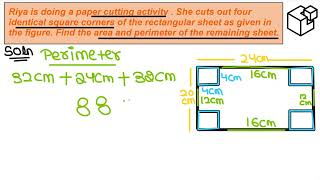 Riya is doing a paper cutting activity. She cuts out four identical square corners #sainikschool