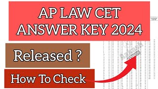 AP LAWCET Answer Key 2024 | How To Check AP LAWCET Answer Key 2024