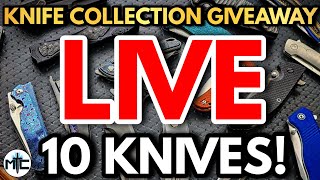 MYSTERY KNIFE COLLECTION GIVEAWAY LIVE! 10 AMAZING KNIVES! + Knives & Knonsense