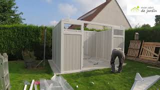 Montage Abri de jardin en PVC 7,53m² UTILITY blanc et gris vert Grosfillex