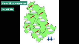 Il tempo previsto per la giornata di domani Venerdì 29 Novembre 2024