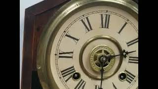 Antique New Haven 8 Day Parlor Clock With Alarm Rosewood Veneer