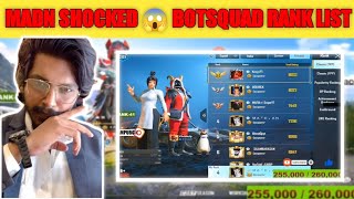 MADAN SHOCKED 😱 BOTSQUAD RANK LIST - session mudiyathu munndai Asia serverfull ah BTS than🔥#botsquad