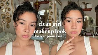 🫧Clean🫧 girl makeup look for acne prone skin