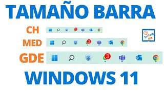 Como  cambiar tamaño de Barra de tareas en windows 11