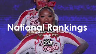 February 8, 2023 - National Rankings for Elite and International Divisions