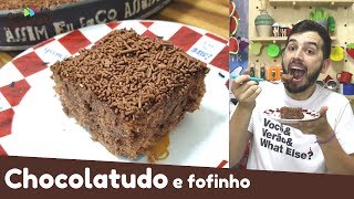 Como fazer BOLO DE CHOCOLATE fofinho com calda de chocolate | Fácil e rápido