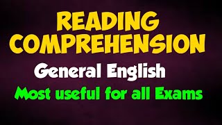 Reading Comprehension in General English for all competitive Exams