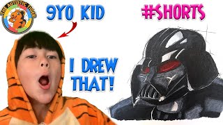 9yo Autistic Savant Draws - Darth Vader | Star Wars #shorts