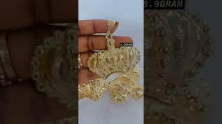 18KARAT CROWN GOLD PENDANT, AVAILABLE FOR NEXT DAY DELIVERY.