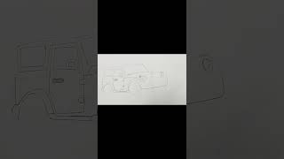 How to draw a Mahindra Thar 4x4 / drawing thar step by step.    #drawing #viralshort