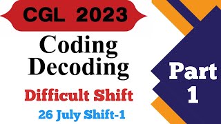 Coding Decoding Previous Year Question SSC CGL 2023 || Part -1 || Coding Decoding Reasoning ||