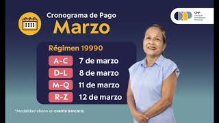 🗓️ CRONOGRAMA DE PAGO DE PENSIONES - MARZO 💰