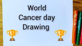 world cancer day drawing/cancer day poster drawing/cancer awareness day drawing/cancer day poster