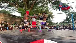 MBUJIMAYI CATCH : SAMARA OLO CONTRE  DEUX CATCHEURS DE MWENA DITU  SUR LE RING