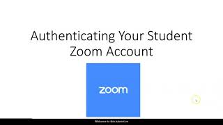 Zoom Student Authentication