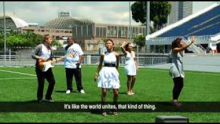 Jody Williams represents Africa in the Singapore 2010 theme song, "Everyone"