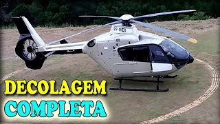 Helicóptero decolando - Decolagem de helicóptero completa em São Roque