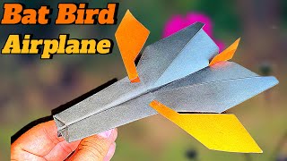 How To Make A Bat Bird Origami Paper Airplane That's Fly Far Away