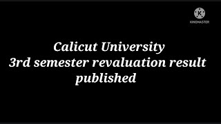 3rd sem revaluation result published