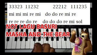 Basuri Masha and The Bear Telolet Viral - Not Piano / Pianika Mudah dipelajari