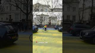 Ukrainian flag outside the Russian Embassy... Four arrests