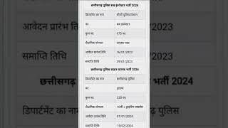 #Chhattisgarh Police Sub Inspector Recruitment 2024 🤫छत्तीसगढ़ पुलिस वाहन चालक भर्ती #viralshorts