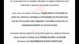 NOTA DE REPÚDIO DA ADUEPB AO GOVERNO DO ESTADO DA PARAÍBA - 08 DE MARÇO DE 2012