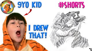 9yo Autistic Savant Draws - Shere Khan | Jungle Book #shorts