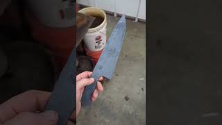 Forging a chef knife from 80CrV2 steel #knifemaking #bladesmith #forging