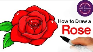 How to draw a rose step by step easy