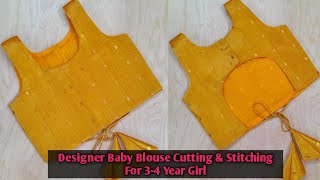 Baby blouse cutting and stitching |  Blouse cutting and stitching for 3-4 year baby |DIY baby blouse