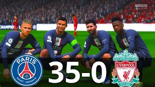 MESSI, RONALDO, MBAPPE, NEYMAR, ALL STARS | PSG 35-0 LIVERPOOL