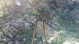 Drone footage of the Rush Creek Gorge and Flume Footings of the Independence Trail