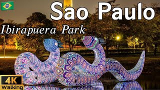 Sao Paulo walking Tour Ibirapuera Park | Parque Ibirapuera | 4K 2021 Brazil