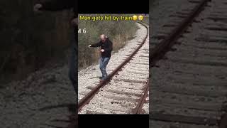 Sad footage of a man being hit by a train😢😭 #shorts #sad #train