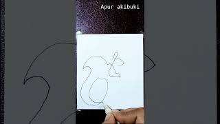 One Line Art | Easy squirrel drawing using one line art method | animal drawing | #shorts