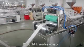 medical IV infusion bag blood plasma bag film extrusion extruder making machine line with cutting