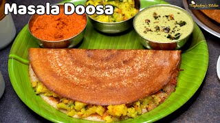 ಹೋಟೆಲ್ ಶೈಲಿಯ Crispy ಮಸಾಲೆ ದೋಸೆ | Masala Doosa | Red Chutney | Peanut, Coconut Chutnay | Aloo Palya